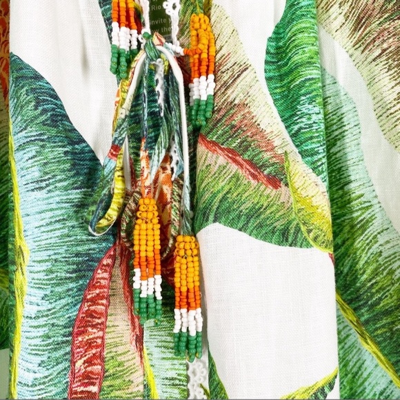 NEW FARM Rio Forest Palm Tropical Linen Jumpsuit XS - Picture 9 of 16